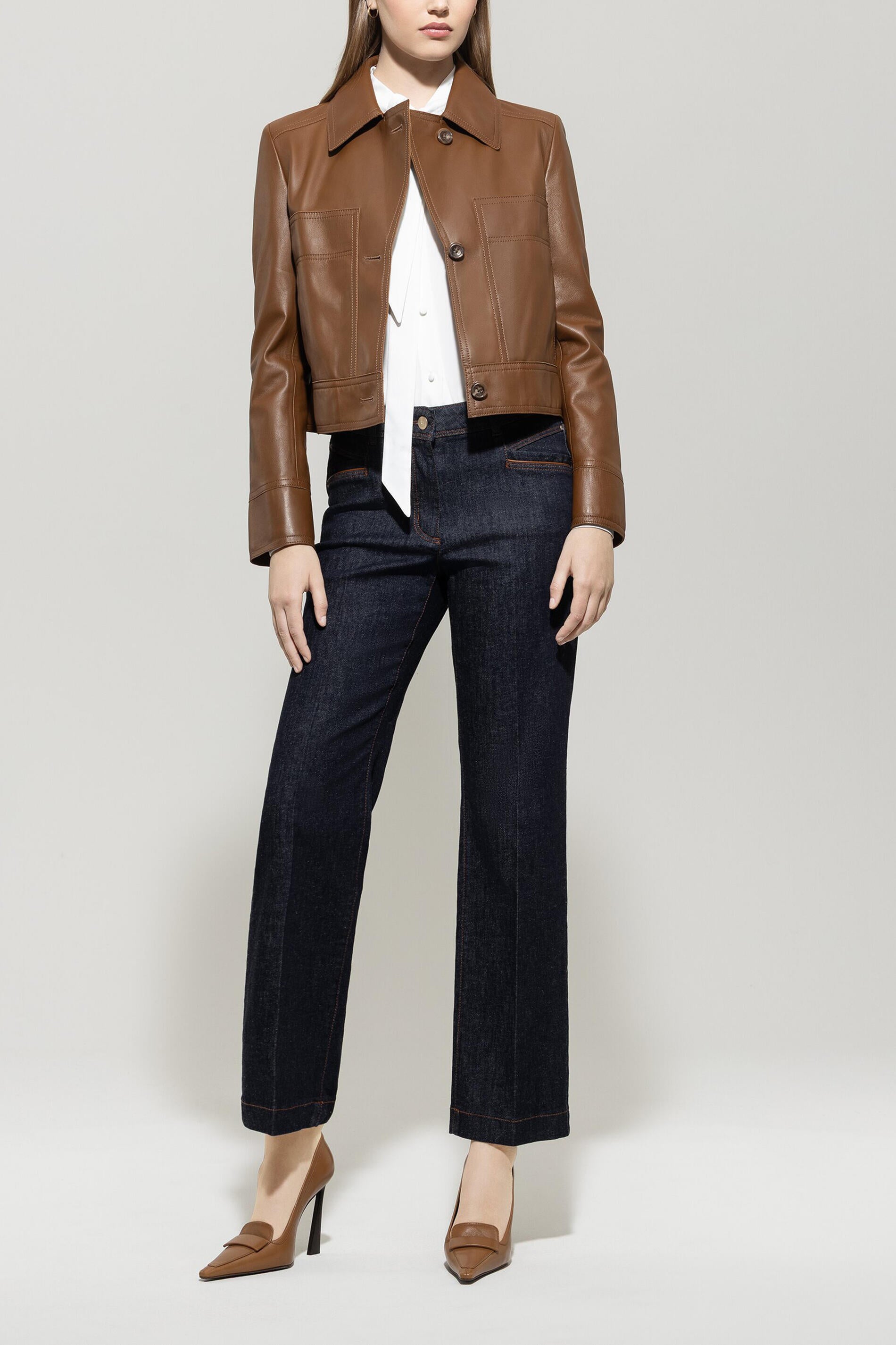 Lederjacke aus Nappaleder - 758 - Braun