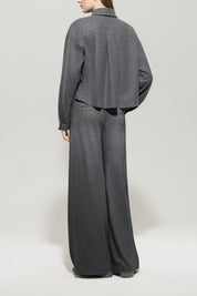 Wollhose Wide Leg - 144 - Grau