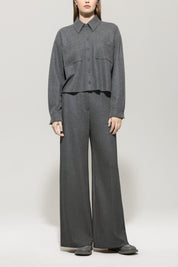 Wollhose Wide Leg - 144 - Grau