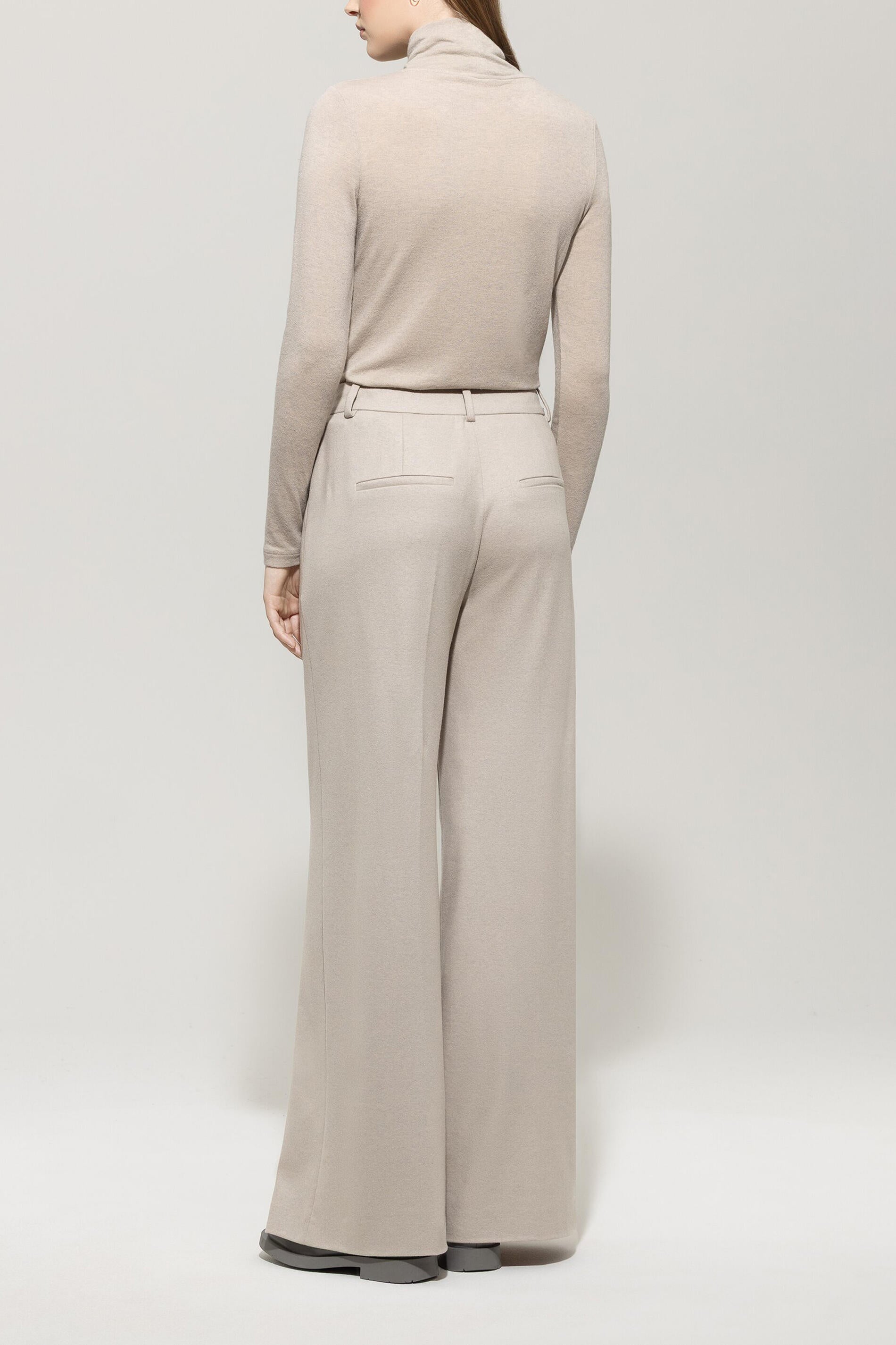 Wollhose Wide Leg - 722 - Beige