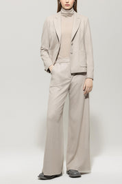 Wollhose Wide Leg - 722 - Beige
