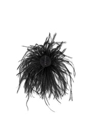 Brosche mit Federn - 1 - Schwarz