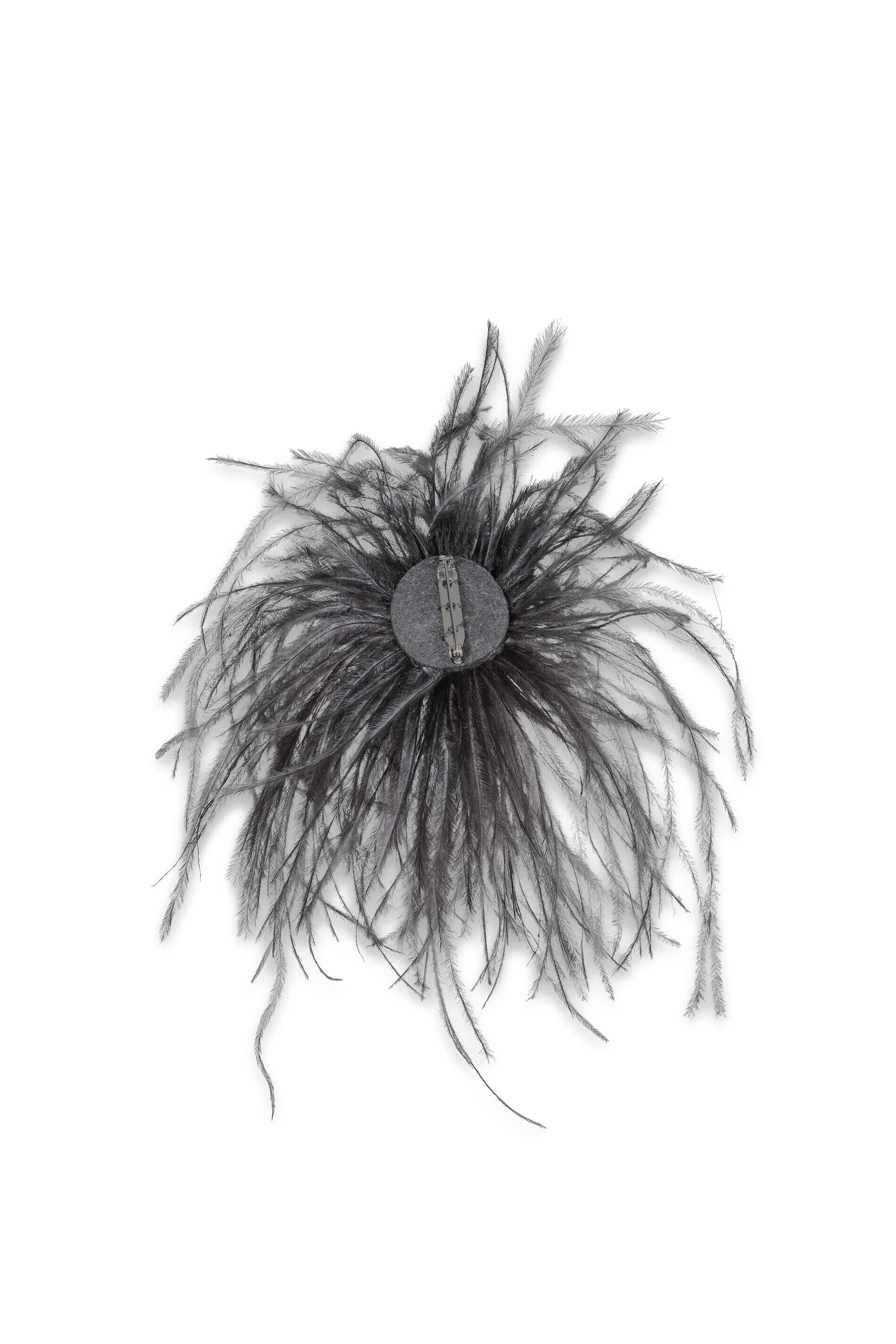 Brosche mit Federn - 169 - Grau