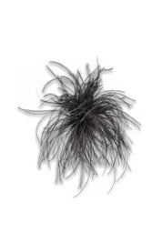 Brosche mit Federn - 169 - Grau