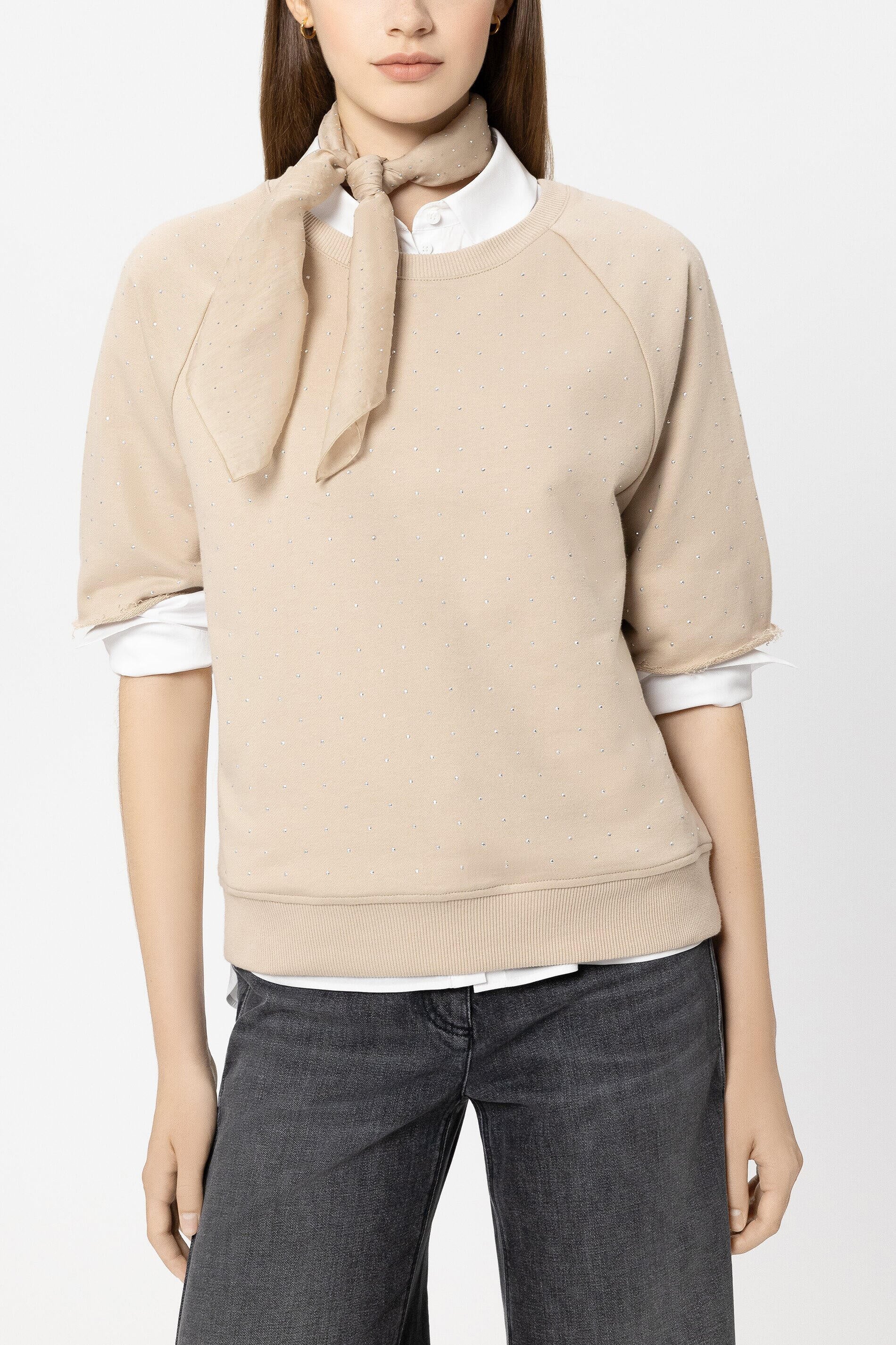 Tuch mit Strasssteinen - 725 - Beige