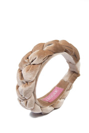 Haarreif geflochten in Samt-Optik - 23-beige - Beige