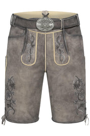 Lederhose MIRKO mit Gürtel - 44-grau - Grau