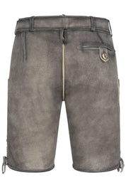 Lederhose MIRKO mit Gürtel - 44-grau - Grau