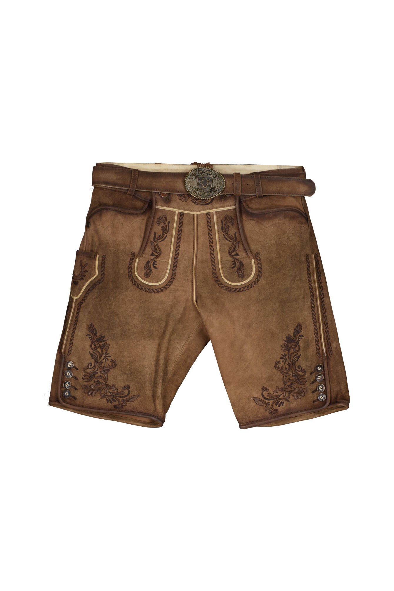Lederhose DEVIAN mit Gürtel - 7-braun - Braun