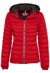 Leichte Steppjacke mit abnehmbarer Kapuze - 52 - Rot