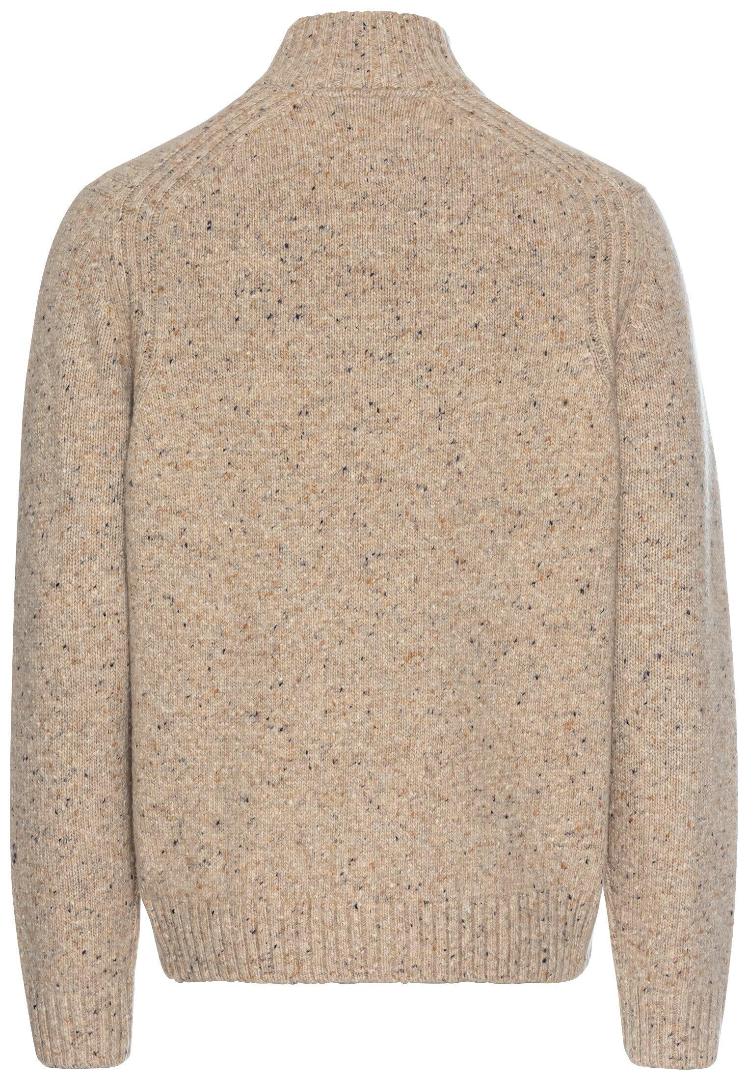 Melierte Strickjacke aus Wollmix - 18-Sand - Beige