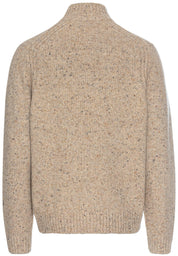 Melierte Strickjacke aus Wollmix - 18-Sand - Beige