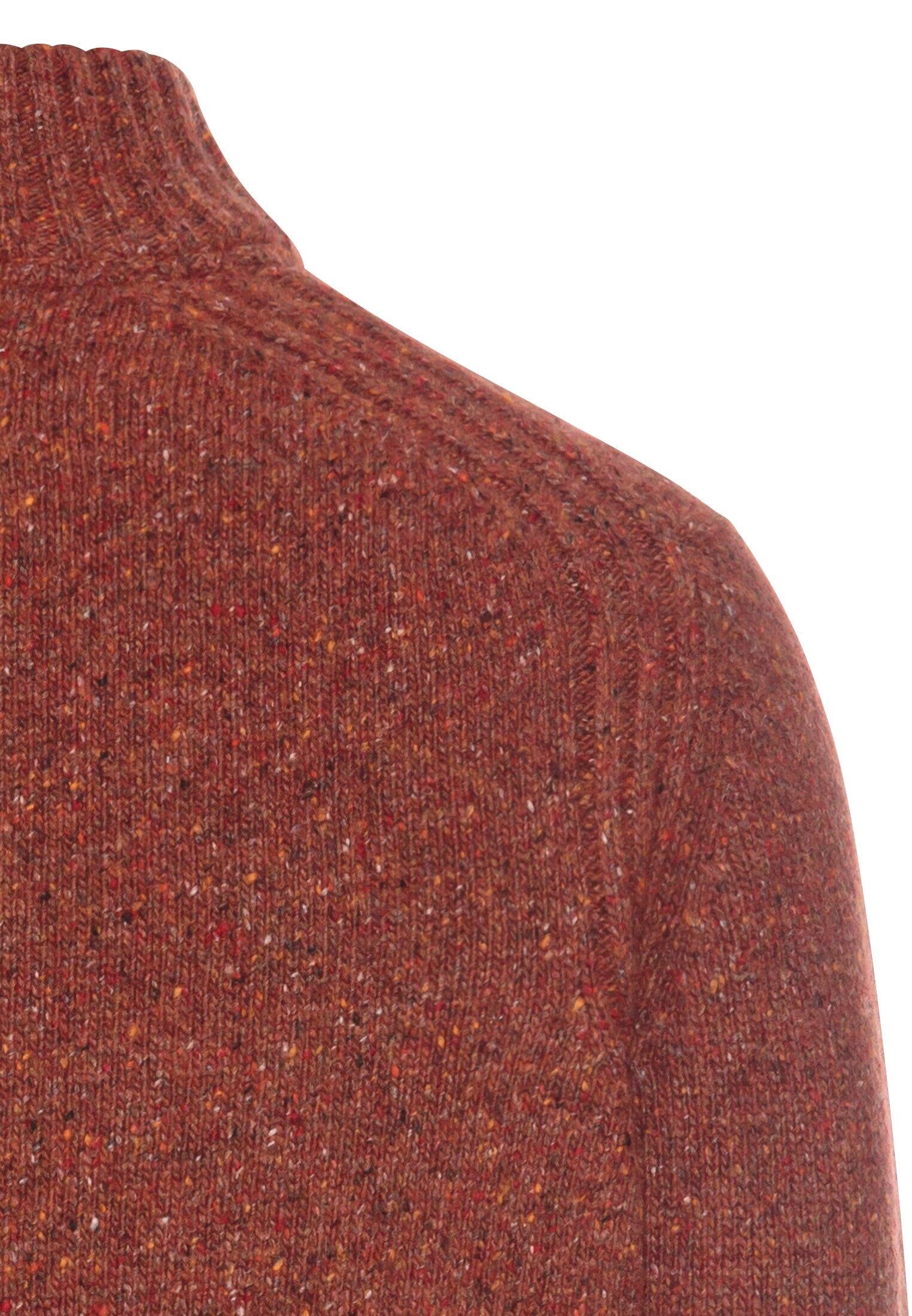 Melierte Strickjacke aus Wollmix - 54-Brick Red - Rot