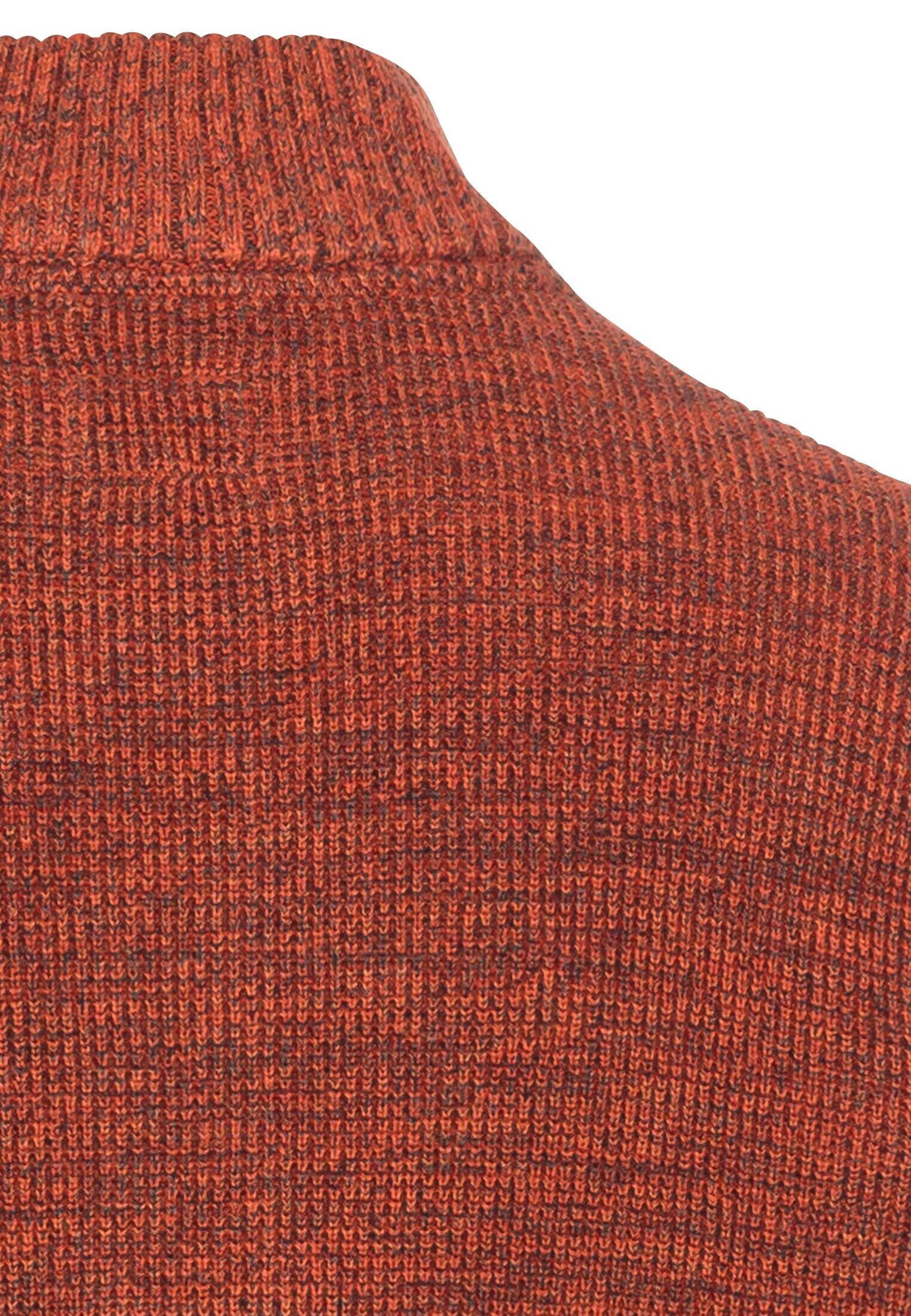 Strickpullover mit Troyerkragen - 54-Brick Red - Orange