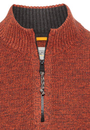 Strickpullover mit Troyerkragen - 54-Brick Red - Orange