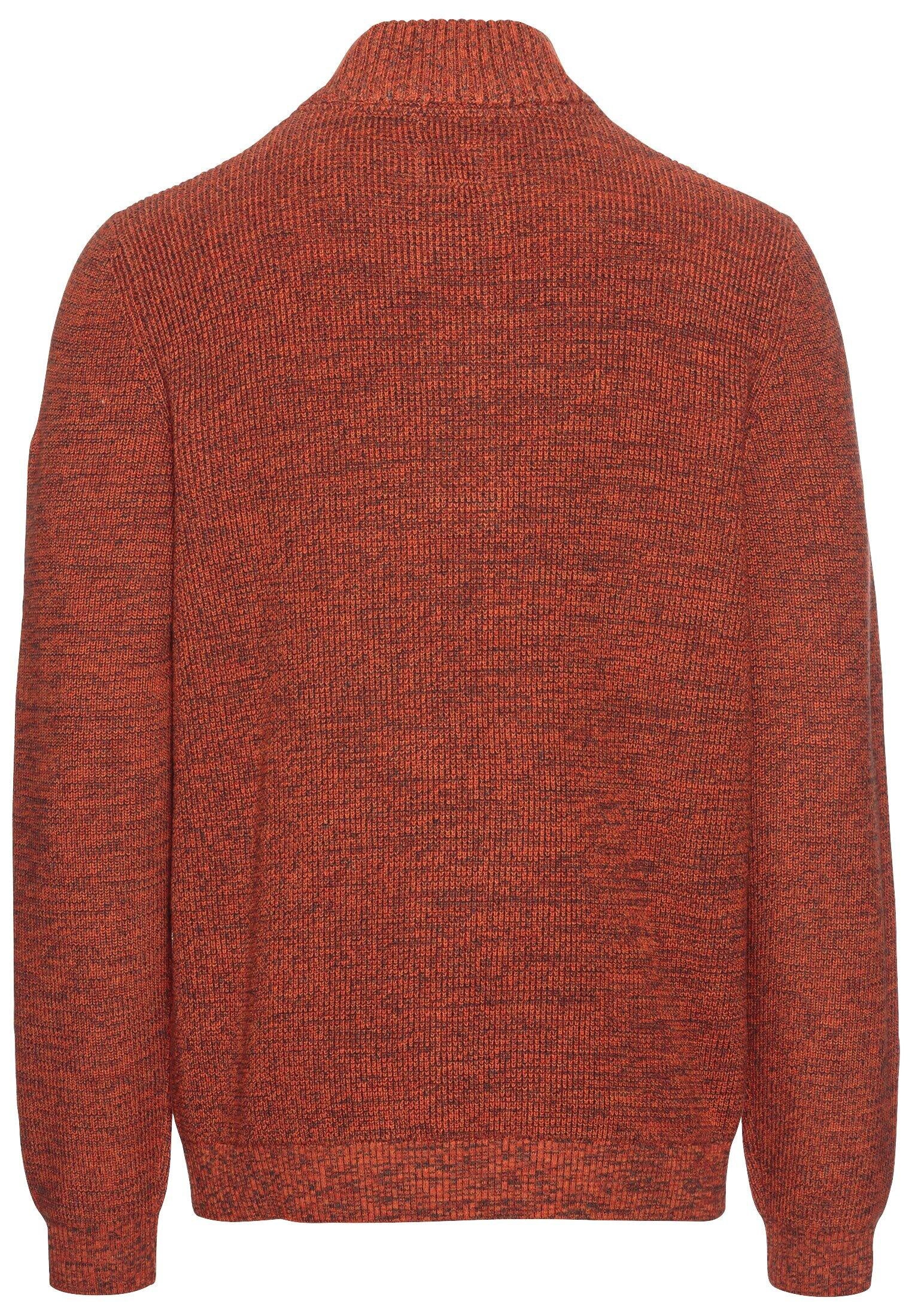 Strickpullover mit Troyerkragen - 54-Brick Red - Orange