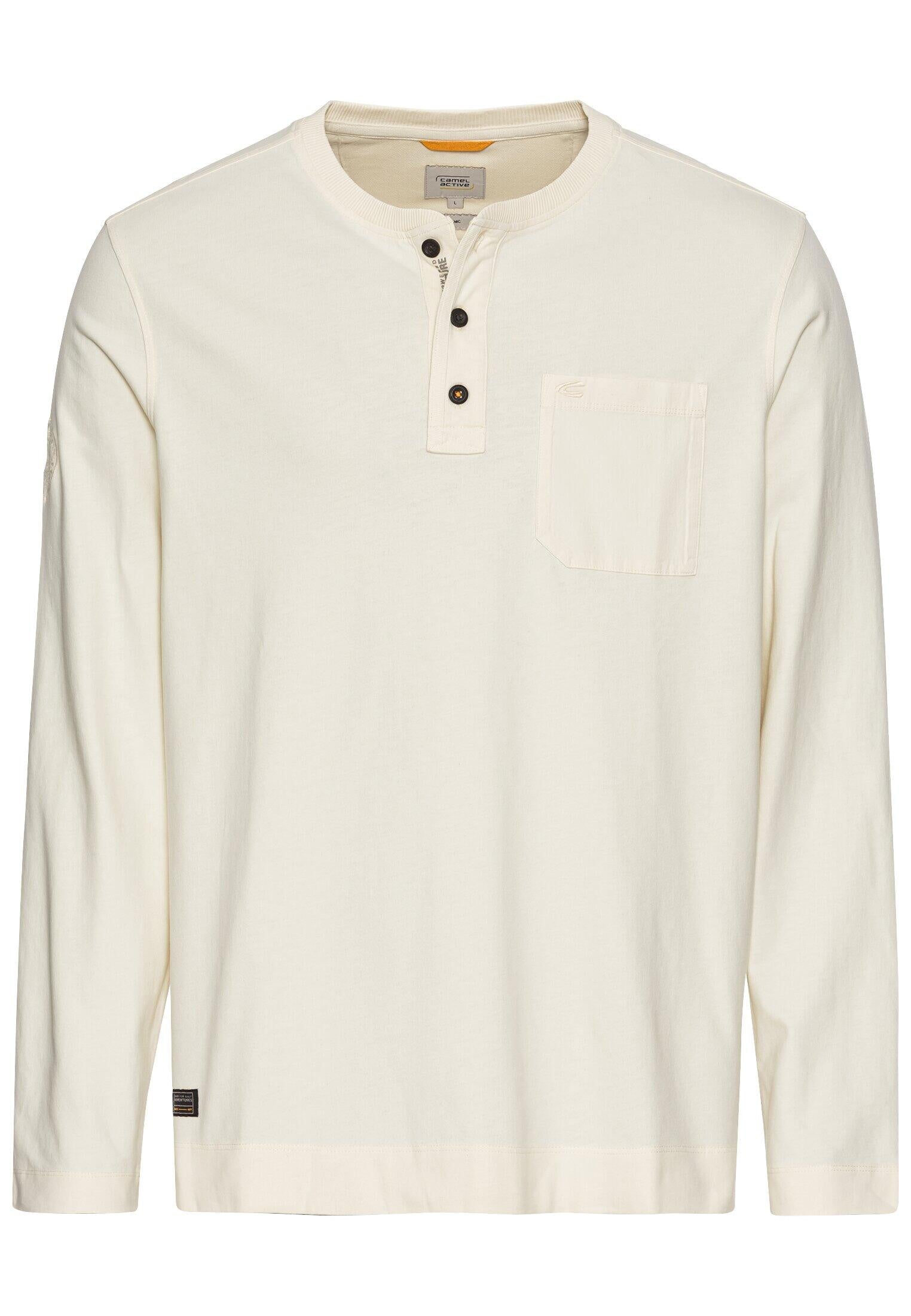 Langarmshirt mit Henleykragen - 04-Creme - Creme