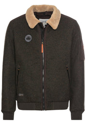 Bomberjacke mit abnehmbaren Teddy-Kragen - 24-Sepia Brown - Braun