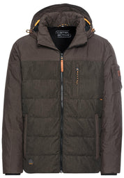 Steppjacke mit abnehmbarer Kapuze - 94-Dark Khaki - Braun