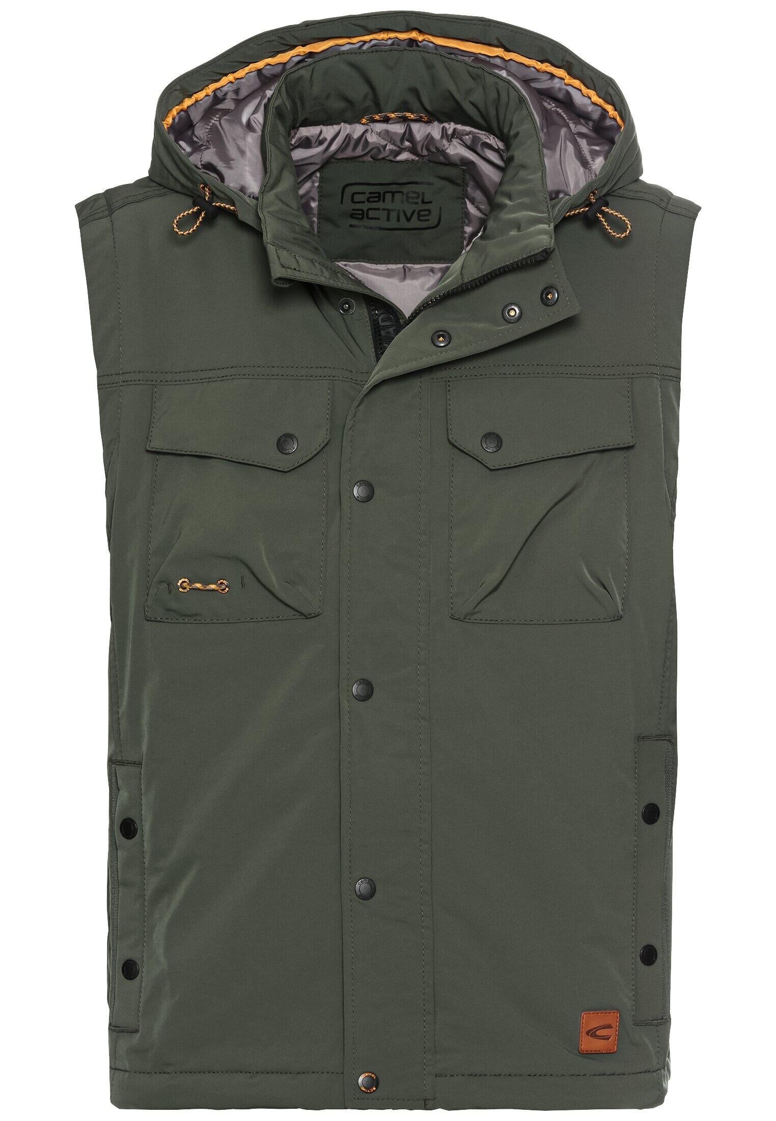 Weste mit abnehmbarer Kapuze - 91-Leaf Green - Khaki