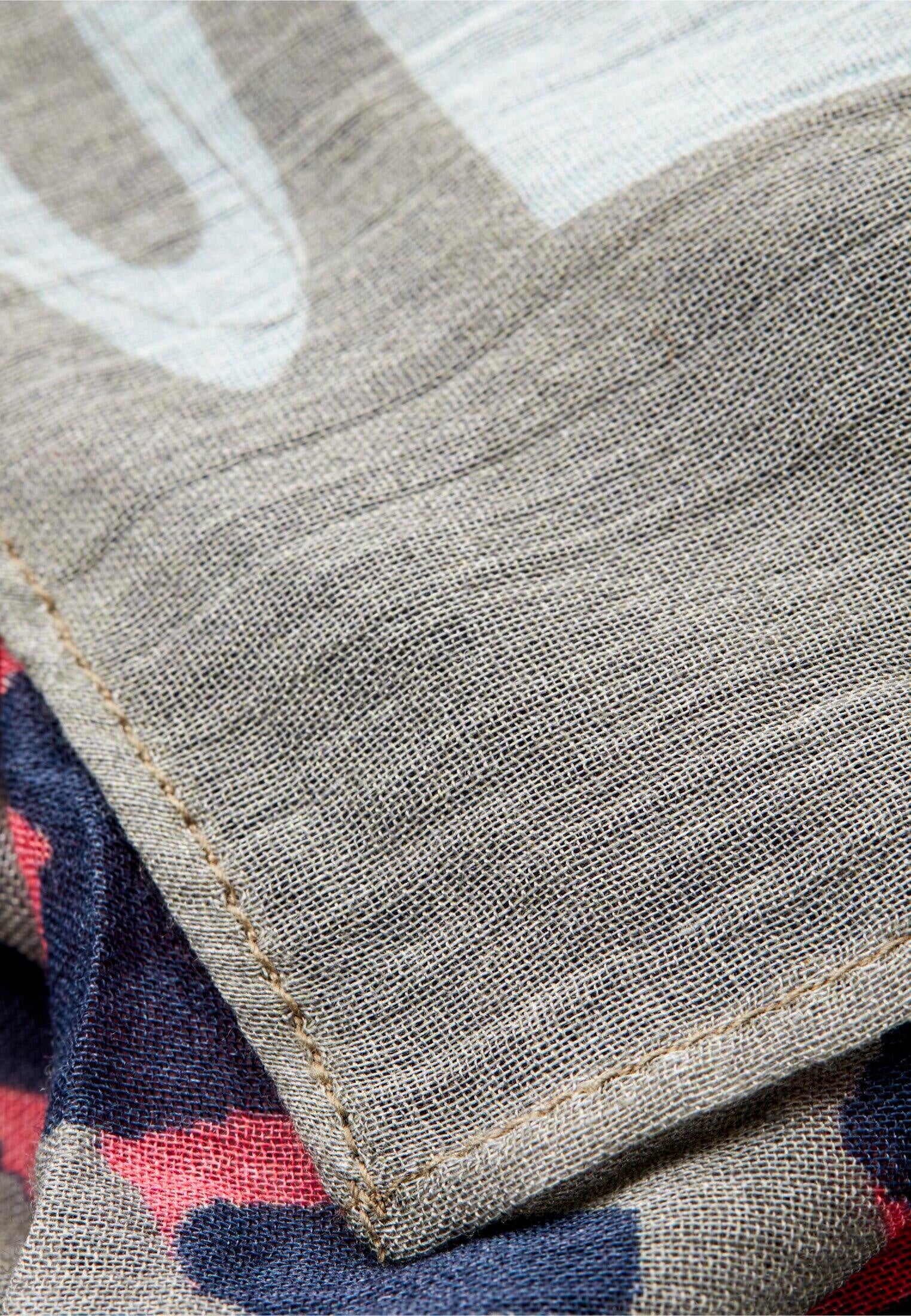 Tuch gemustert aus Baumwollmix - 56-Mandarin - Khaki