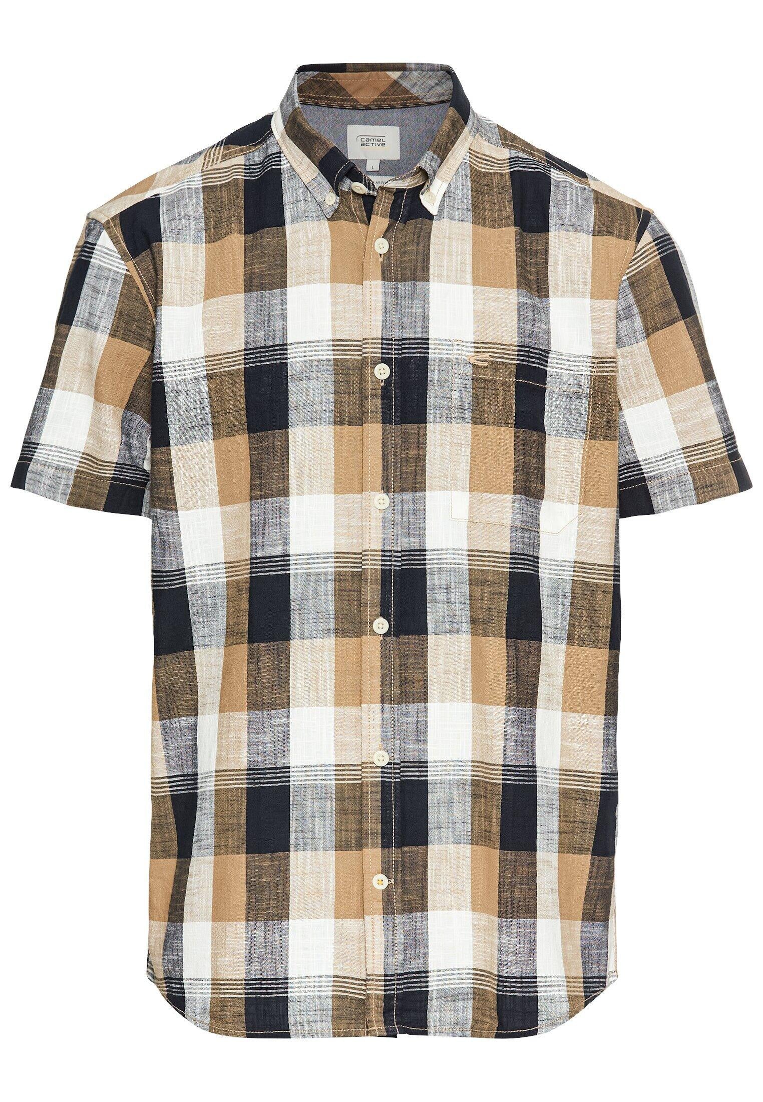 Kurzarmhemd aus Baumwolle - 19-Wood - Beige