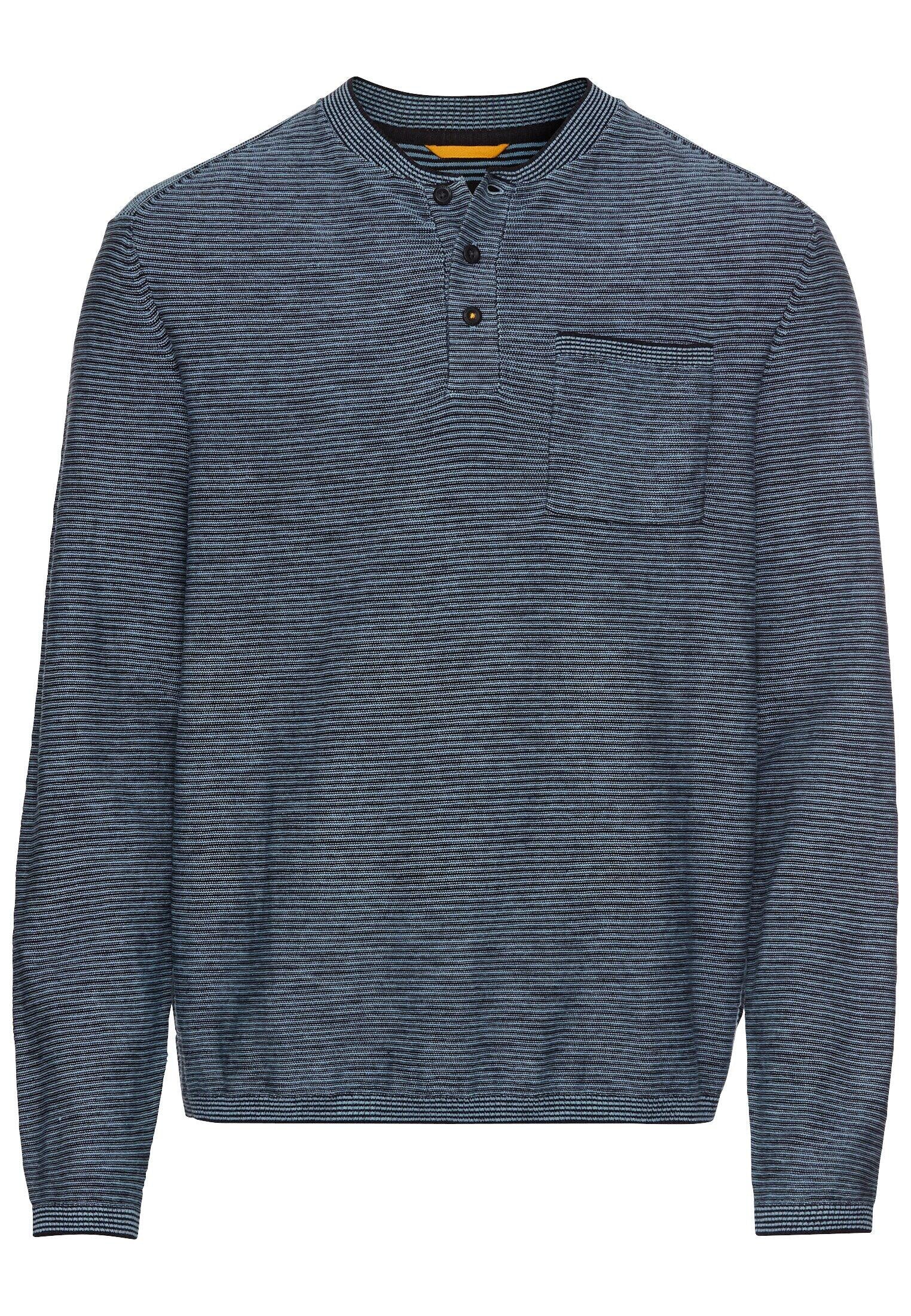 Langarmshirt meliert aus Baumwolle - 40-Elemental Blue - Blau