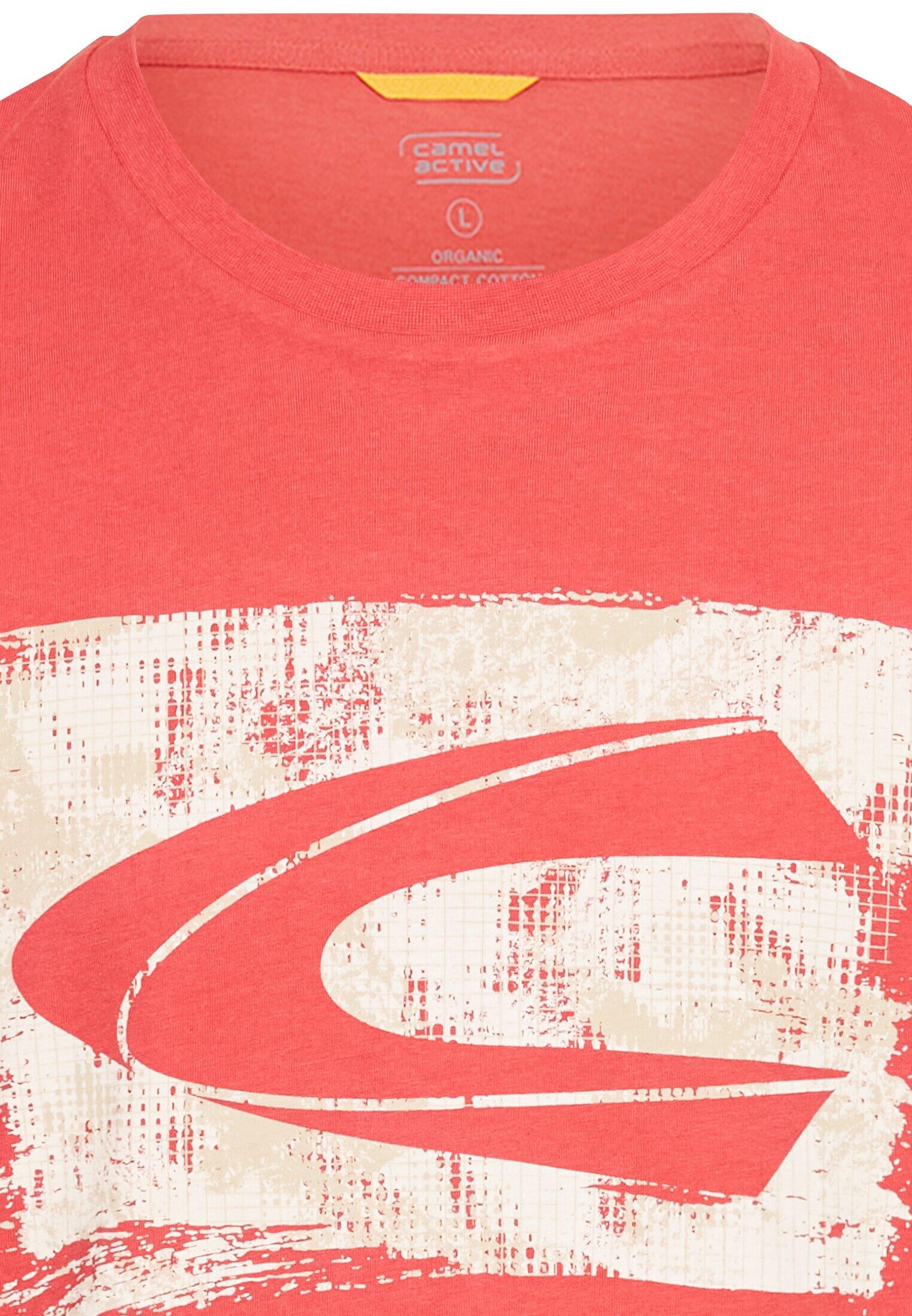 T-Shirt aus Baumwolle - 50-Sunfaded Red - Rot