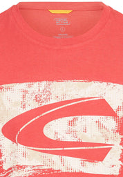 T-Shirt aus Baumwolle - 50-Sunfaded Red - Rot