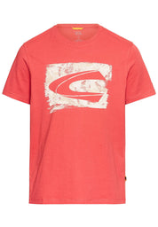 T-Shirt aus Baumwolle - 50-Sunfaded Red - Rot