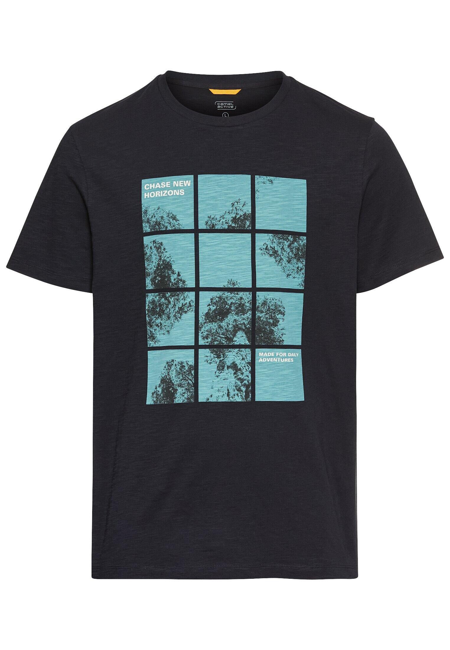 T-Shirt Regular Fit aus Baumwolle - 48-Dark Navy - Blau