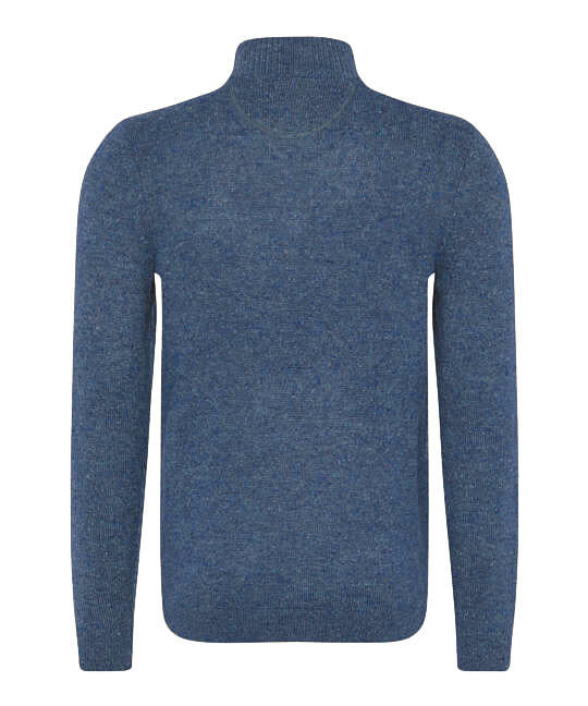 Pullover mit Troyerkragen - 25-cove - Blau