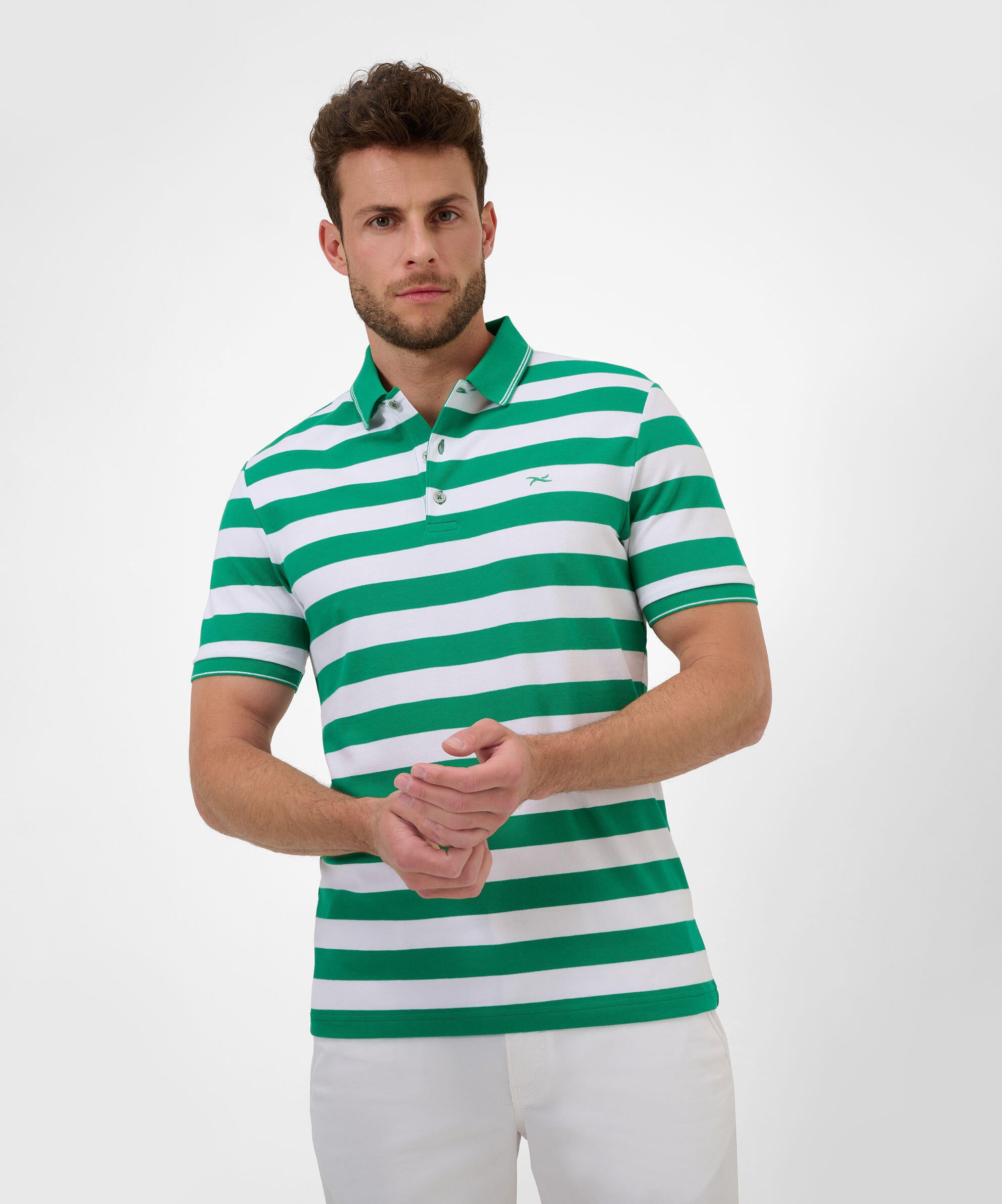 Gestreiftes Poloshirt - 34-balance - Grün