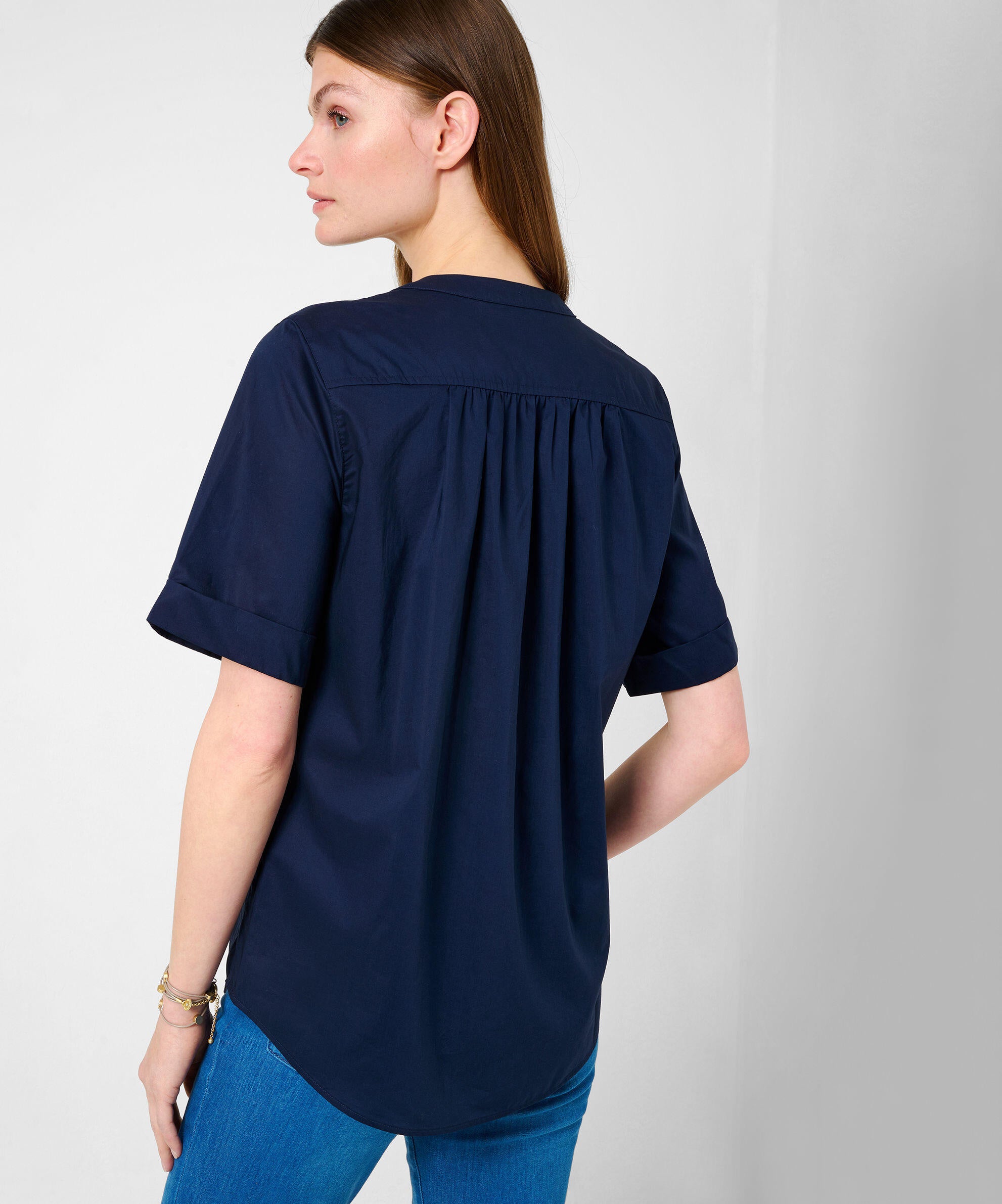 Bluse aus Baumwolle - 22-indigo - Blau