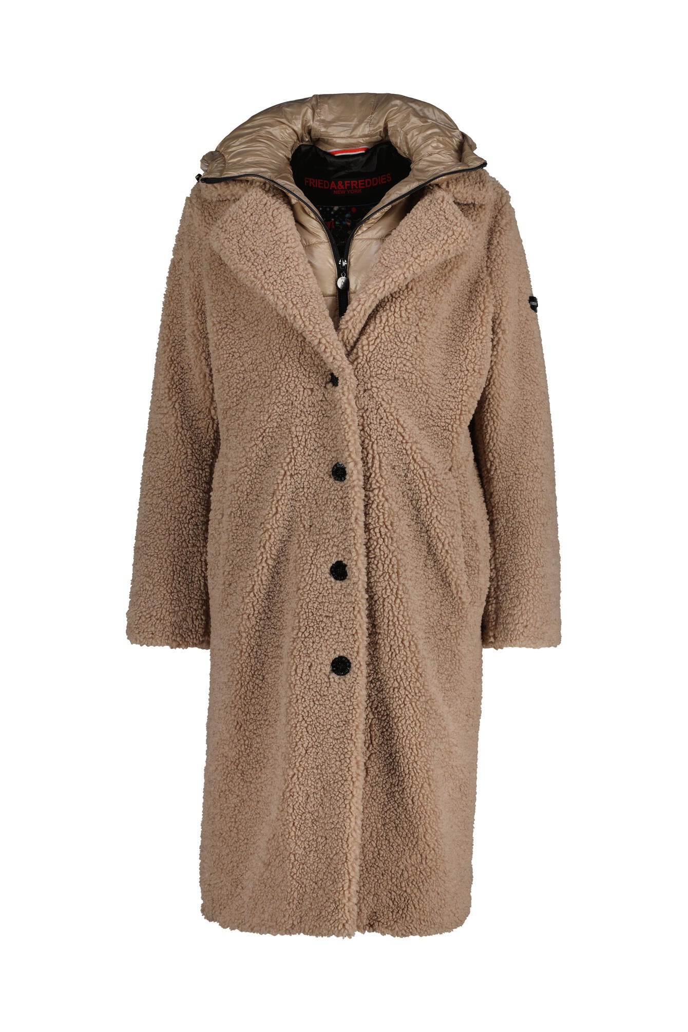 Teddymantel mit Steppeinsatz - 123-desert bei - Beige