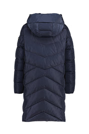 Steppmantel mit Kapuze - 518-midnight b - Blau