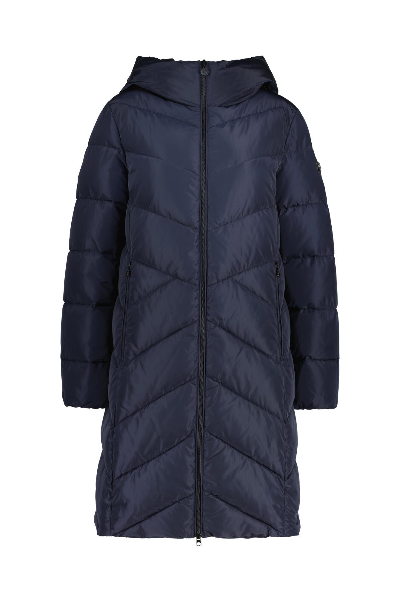 Steppmantel mit Kapuze - 518-midnight b - Blau