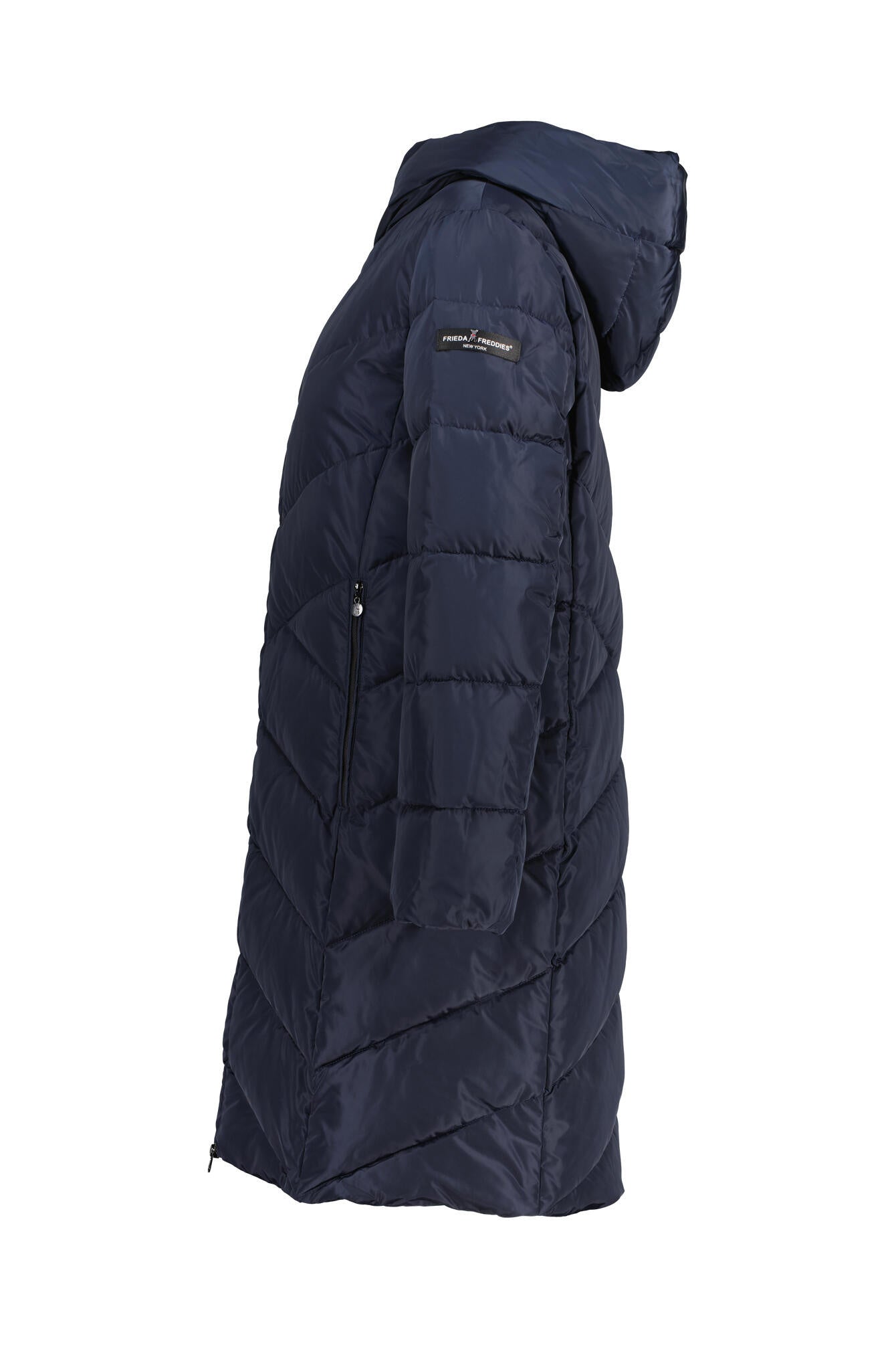 Steppmantel mit Kapuze - 518-midnight b - Blau