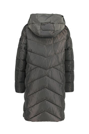 Steppmantel mit Kapuze - 977-black oliv - Khaki