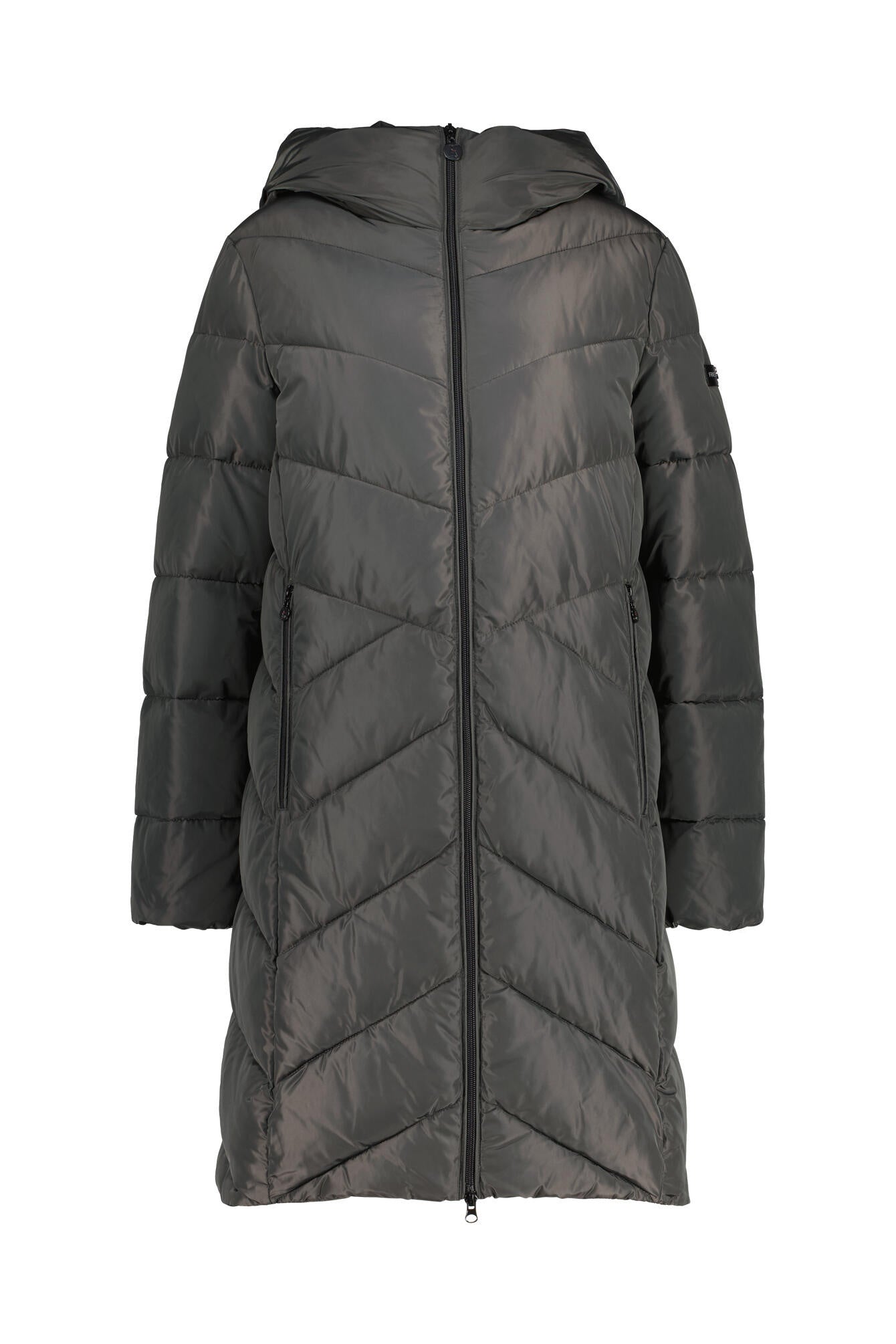 Steppmantel mit Kapuze - 977-black oliv - Khaki