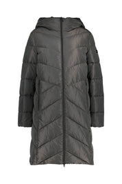 Steppmantel mit Kapuze - 977-black oliv - Khaki