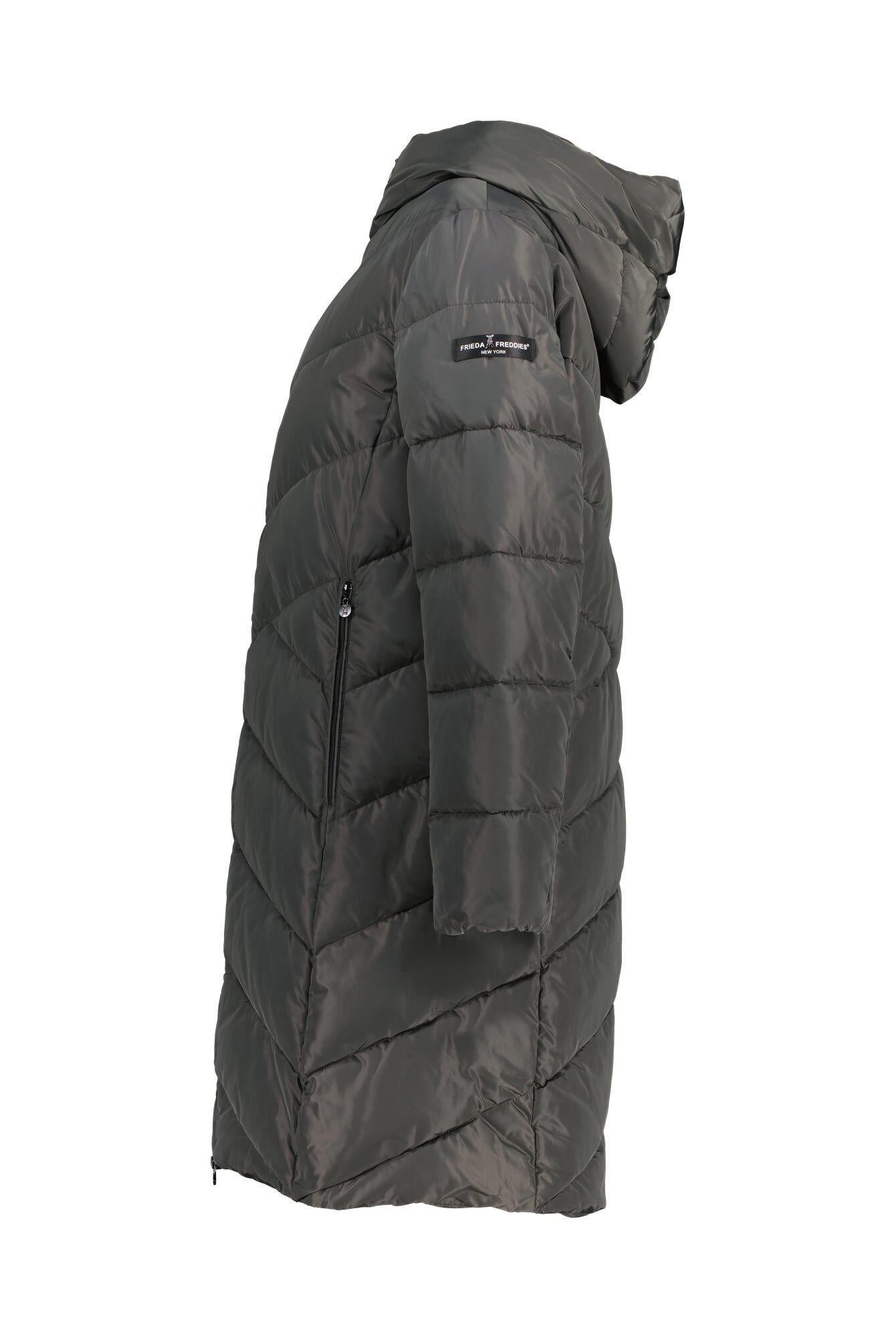 Steppmantel mit Kapuze - 977-black oliv - Khaki