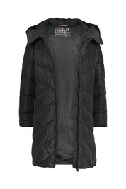 Steppmantel mit Kapuze - 99-black - Schwarz