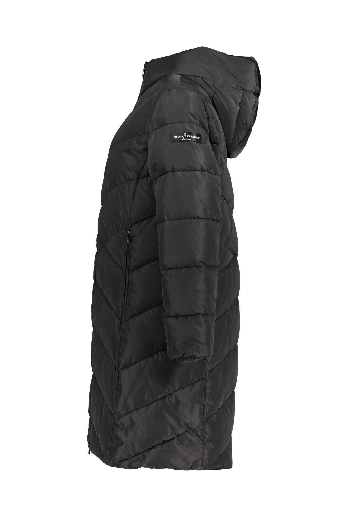 Steppmantel mit Kapuze - 99-black - Schwarz