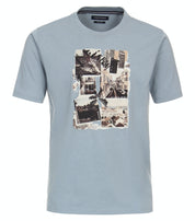 T-Shirt mit Print - 167- aqua bis petrol - Blau