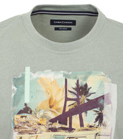 T-Shirt mit Print - 376- tUErkis - Grün