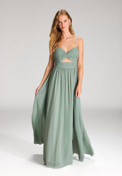 Chiffonabendkleid Maxi - 591 - Grün