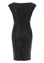 Cocktailkleid Midi aus foliertem Jersey - 100 - Schwarz