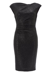 Cocktailkleid Midi aus foliertem Jersey - 100 - Schwarz