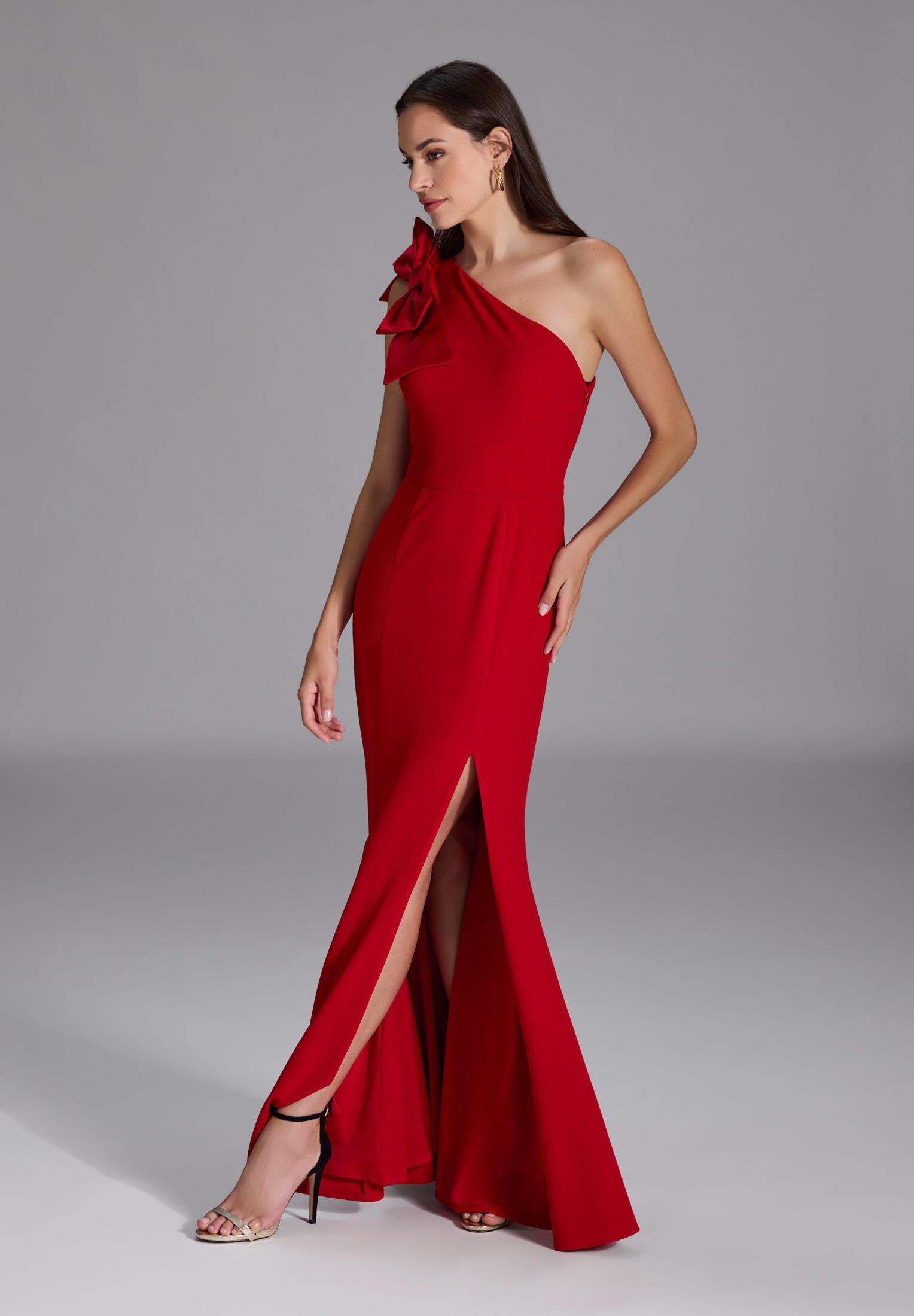 Abendkleid Maxi aus Crêpe Jersey - 631 - Rot